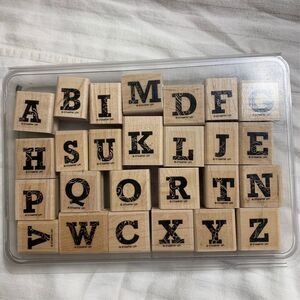 Stampin Up Alphabet Jaynes Type Stamp Set rubber mounted Scrapbook Card Craft